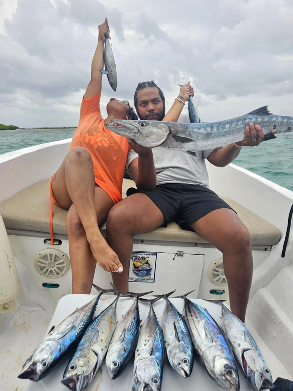 Family fishing charter — on-board photo