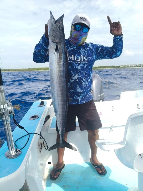 On-board action — rod bent on a bite